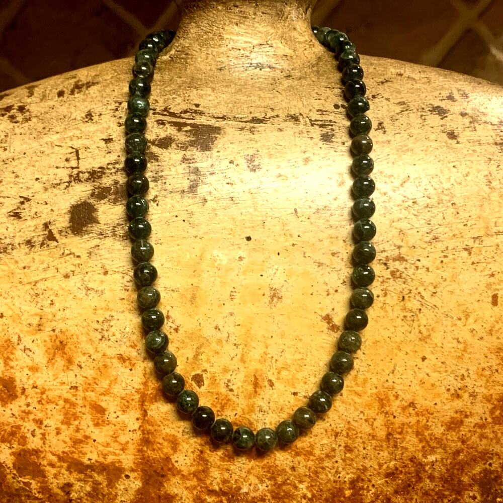 Jay King Sterling Silver and Green Jasper Necklace 18-20 Inches DTR